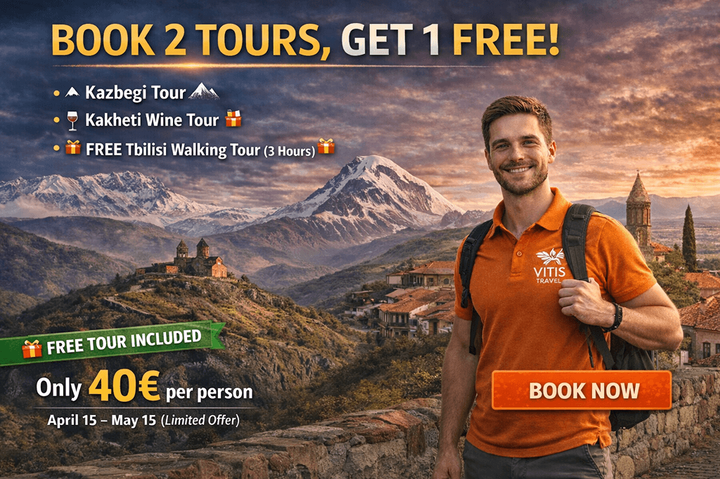 Buy Kazbegi and Kakheti and get Tbilisi Walking tour for free
